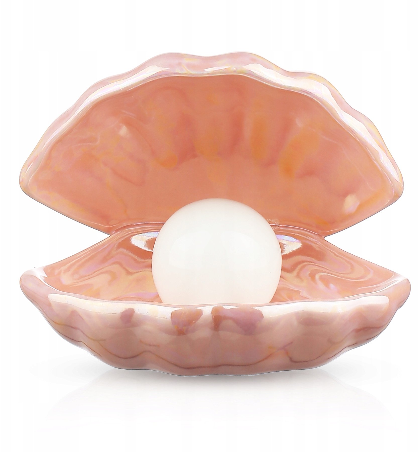 BEZPRZEWODOWA DESIGNERSKA LAMPKA NOCNA CERAMICZNA LED MUSZLA PERŁA