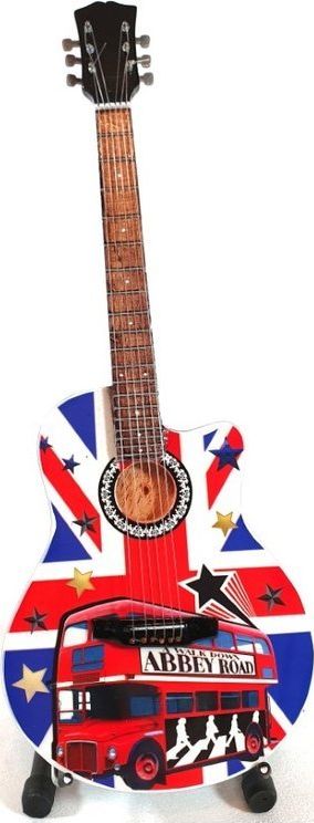 Giftdeco Mini gitara The Beatles z drewna mahoniowego