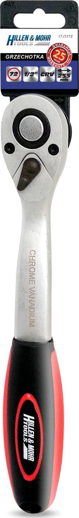 Dedra Grzechotka 1/2"", 72T, CRV 6140, odgięta dwu-mater.uchwyt