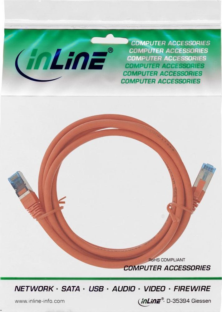 InLine InLine 76802O 2m Cat6a S / FTP (S-STP) Orange Network Cable (76802O)