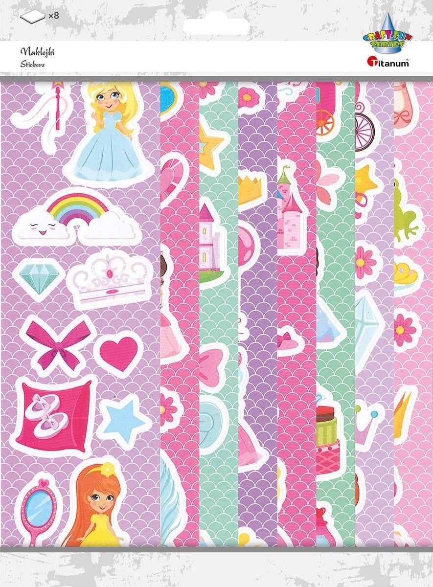 Titanum Naklejki papierowe 8 plansz księżniczki/akcesoria