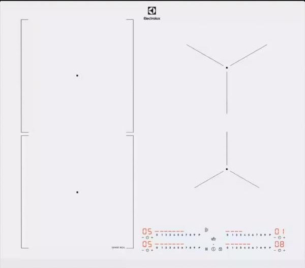 Płyta grzewcza Electrolux 60cm pločio baltos spalvos indukcinė kaitlentė Electrolux CIS62450FW