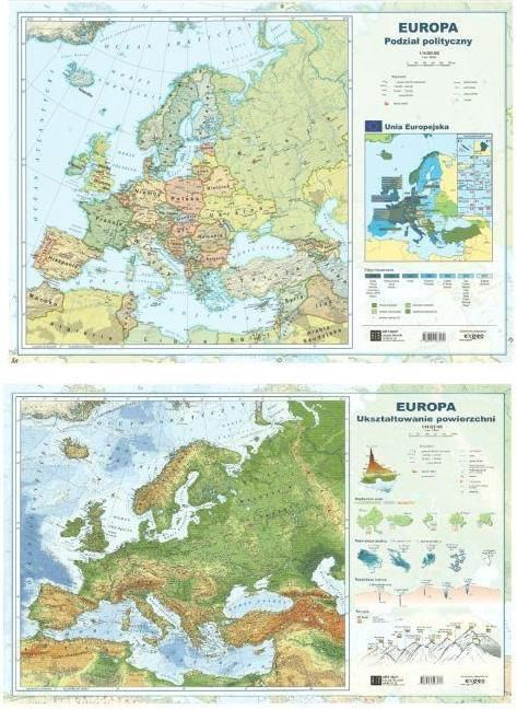Mapa Europy A2 Dwustronna ścienna ART-MAP