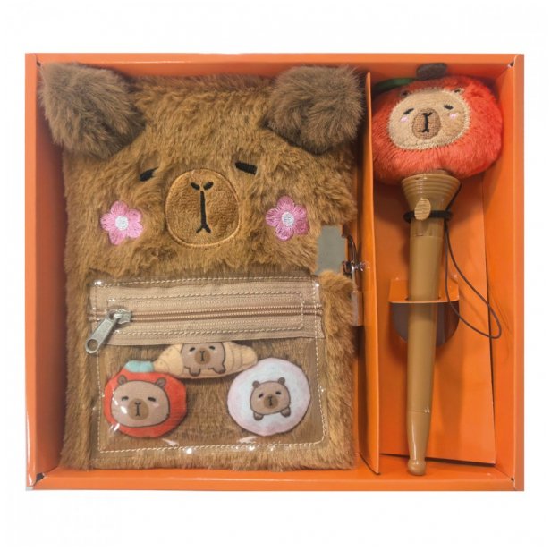 stnux Pamiętnik pluszowy kapibara z długopisem