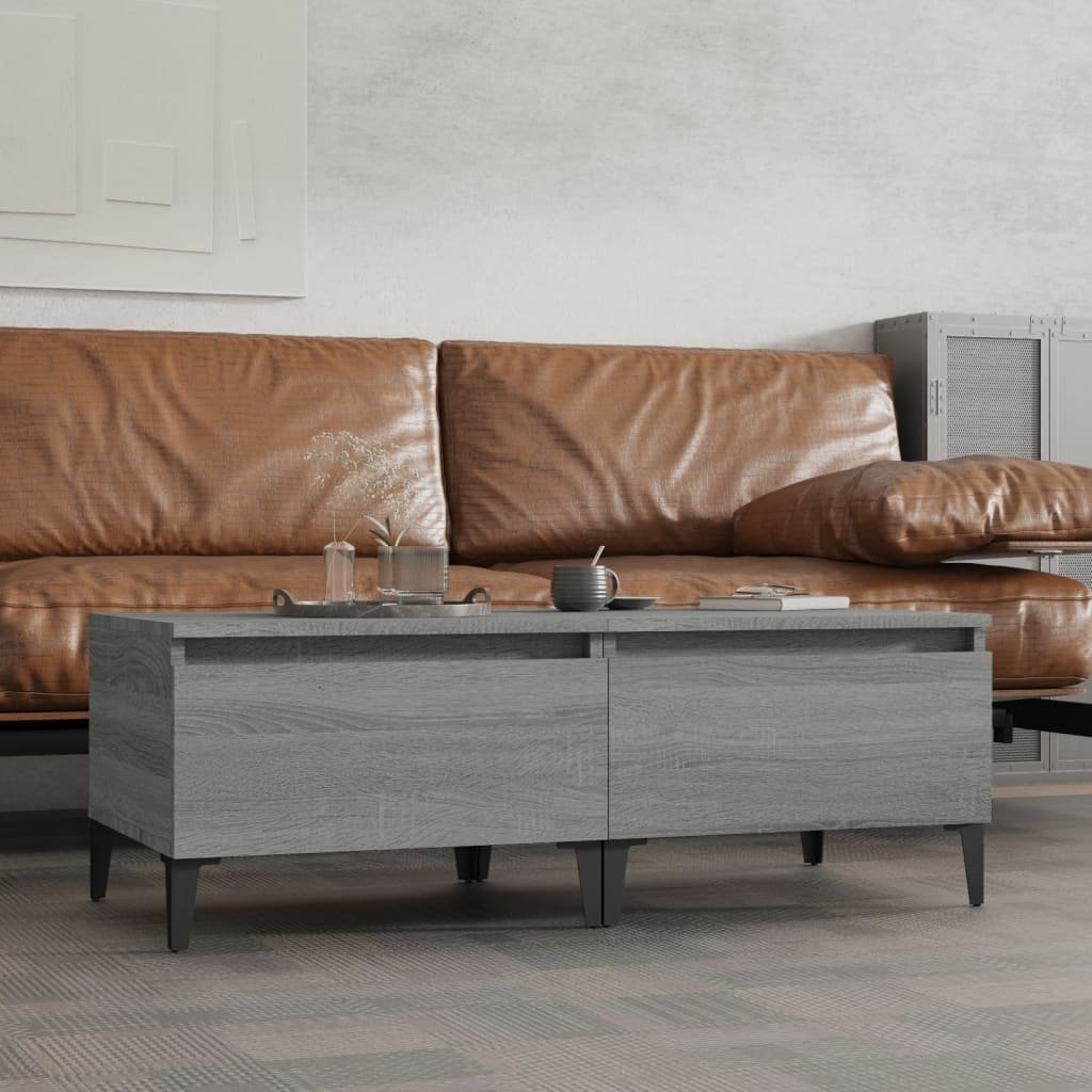 vidaXL Stoliki boczne, 2 szt., szary dąb sonoma, 50x46x35 cm