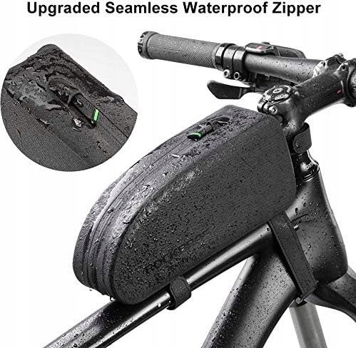 RockBros Twarda wodoodporna torba rowerowa na ramę poj. 1.6L czarna Twarda wodoodporna torba rowerowa na ramę poj. 1.6L czarna