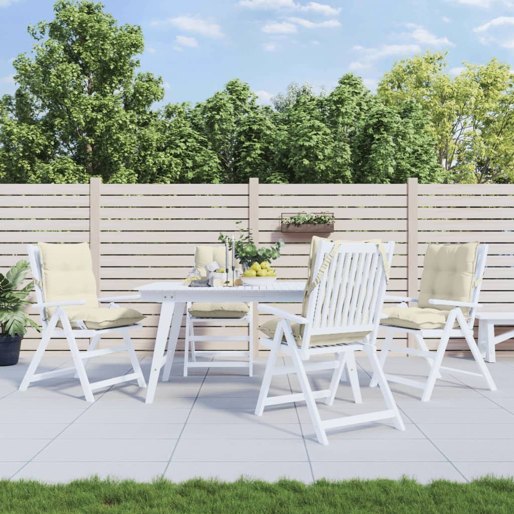 vidaXL Poduszki na krzesła z niskim oparciem, 4 szt., kremowe