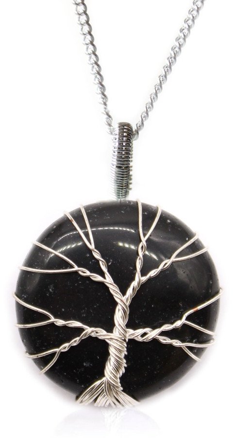 Indyjski Naszyjnik - Drzewo Życia Czarny Onyks