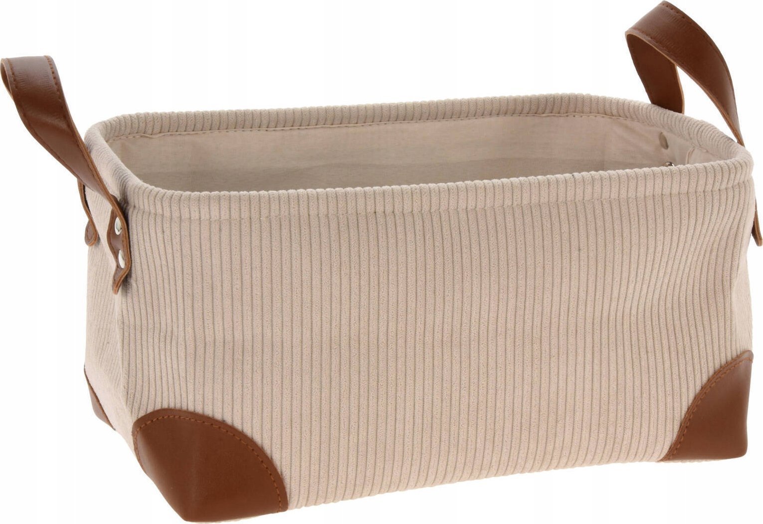 Home Styling Collection Koszyk do przechowywania, sztruks z uchwytami, 30 x 20 x 15 cm