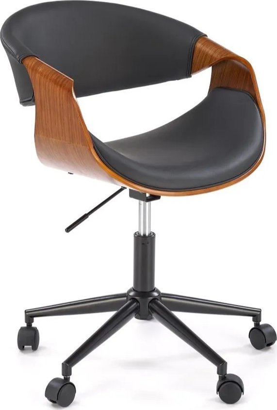 Halmar Fotel biurowy BILBO czarny/orzech HALMAR