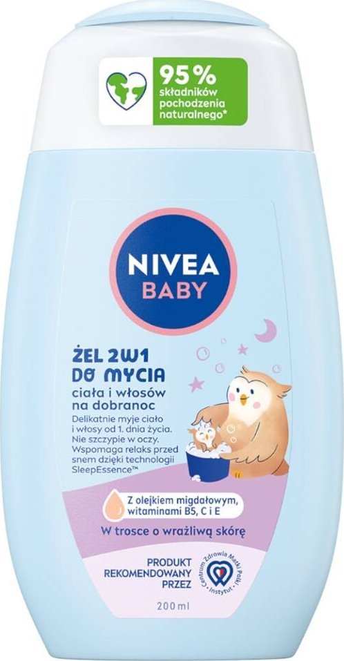 Nivea Baby żel 2w1 do mycia ciała i włosów na dobranoc 200ml
