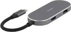 HUB USB Deltaco USB-C jungčių stotelė DELTACO, 1x HDMI/RJ45/SD/mSD, 3x USB-A / USBC-HDMI26 / 1902421
