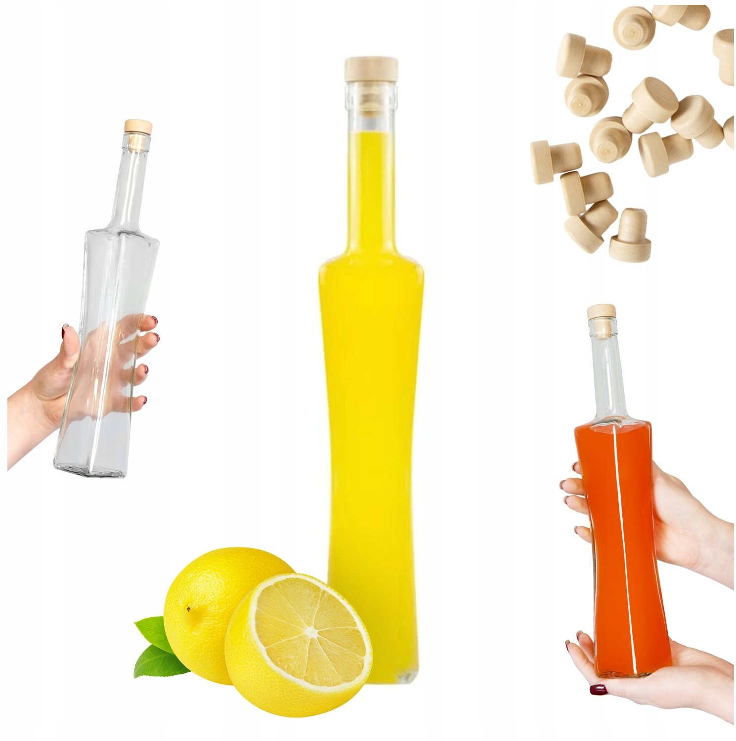 Butelka szklana MAGNUM QUADRA 500 ml NA NALEWKI LIKIER WINO SOK 0,5l WYSOKA