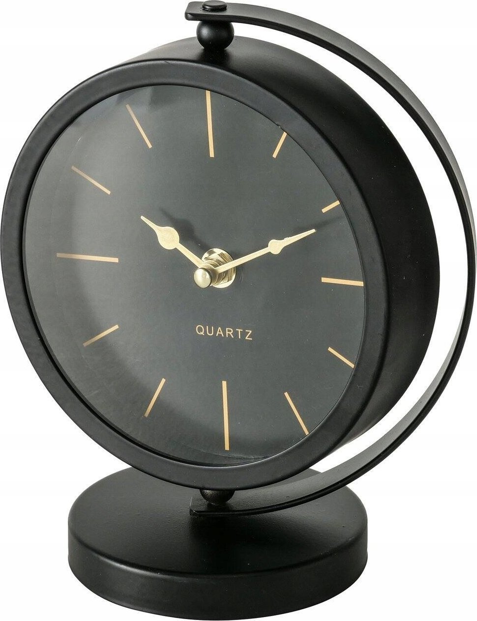Boltze Zegar stołowy czarny BALIA, złote wskazówki, 20 cm