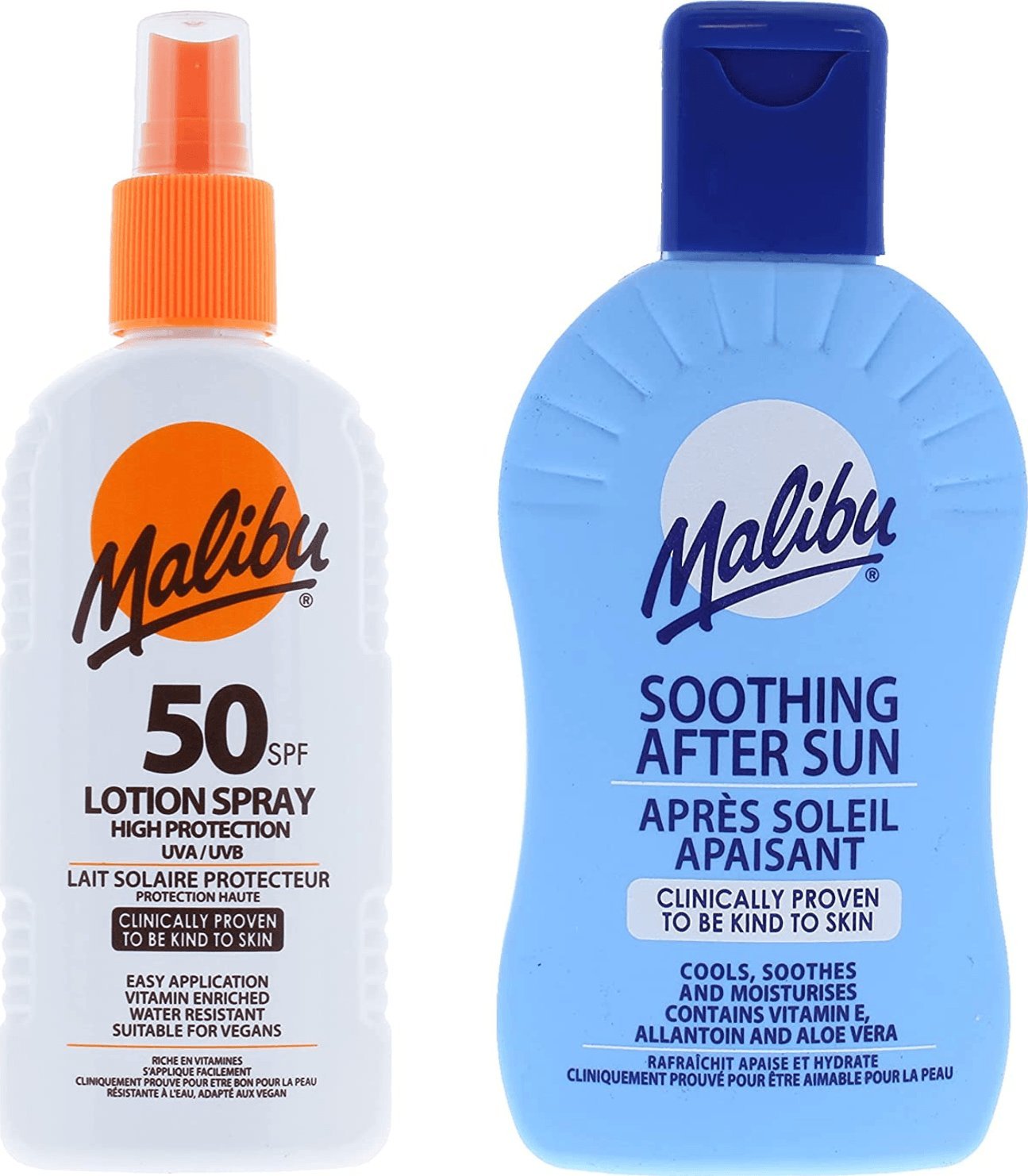 Malibu Malibu SPF50 Wodoodporny Spray 200ml + Balsam Po Opalaniu 200ml