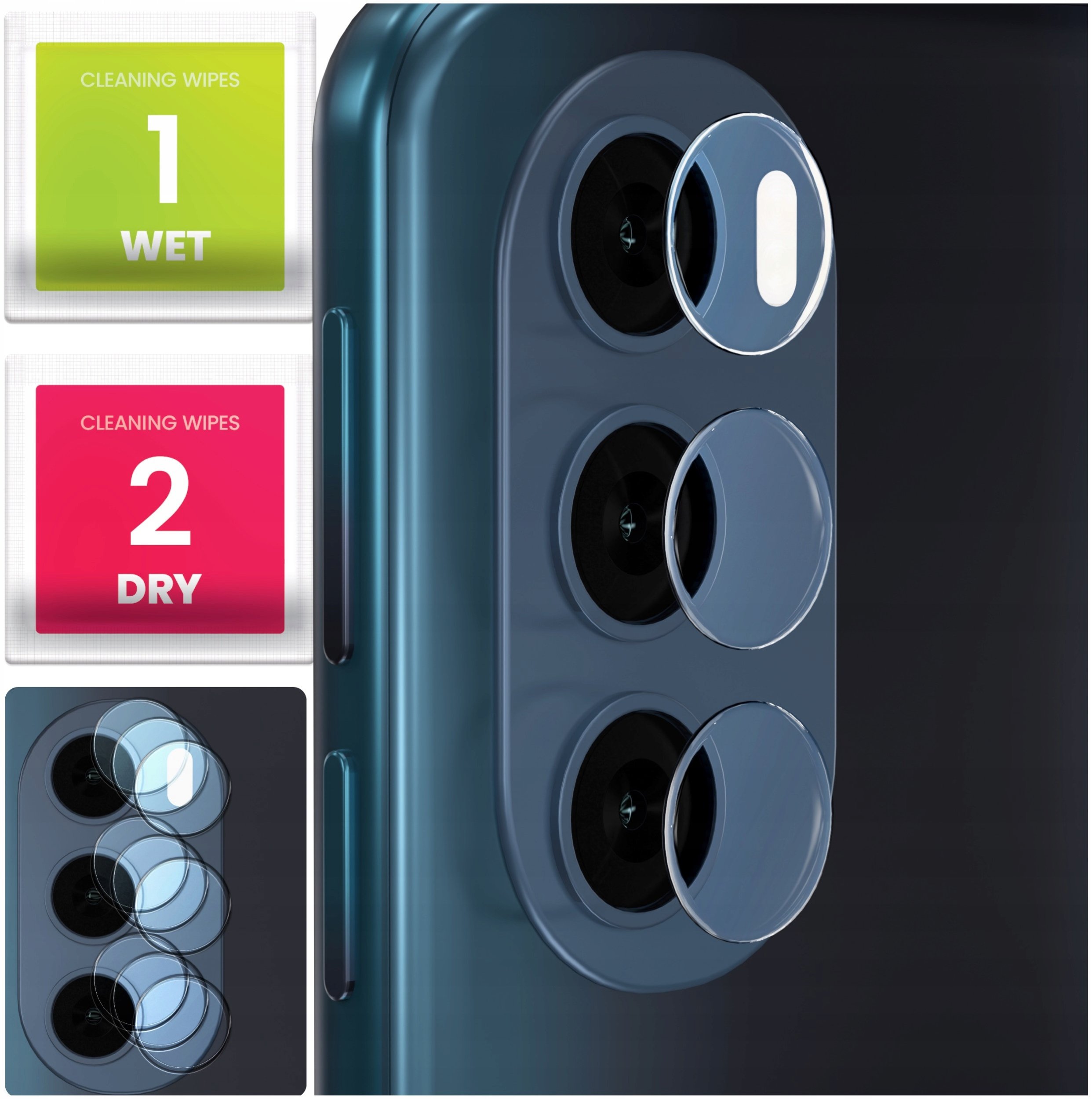 3-PAK Szkło Na Aparat Do Motorola Edge 30 Pro (Hartowane, Na Obiektyw, 9H)