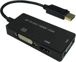 Adapter AV Value DisplayPort - HDMI - D-Sub (VGA) - DVI czarny (JAB-3815015)