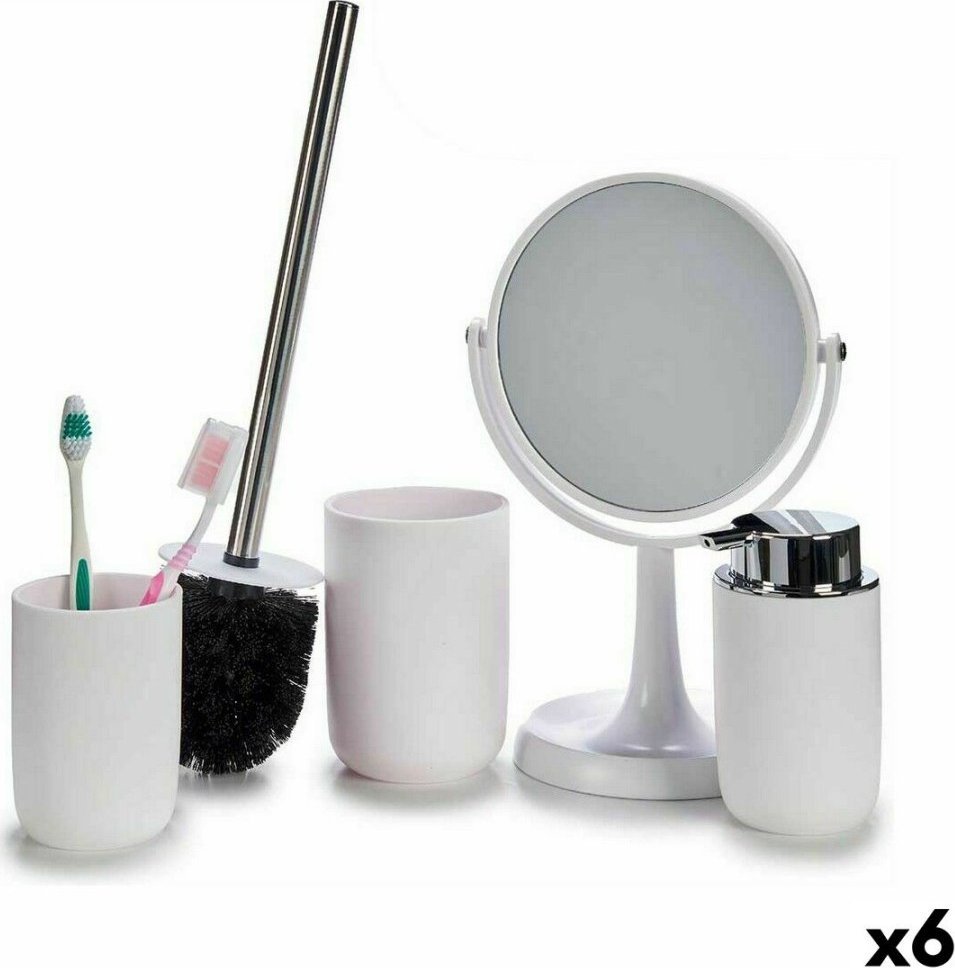Berilo Zestaw do Kąpieli Biały polipropylen (6 Sztuk)
