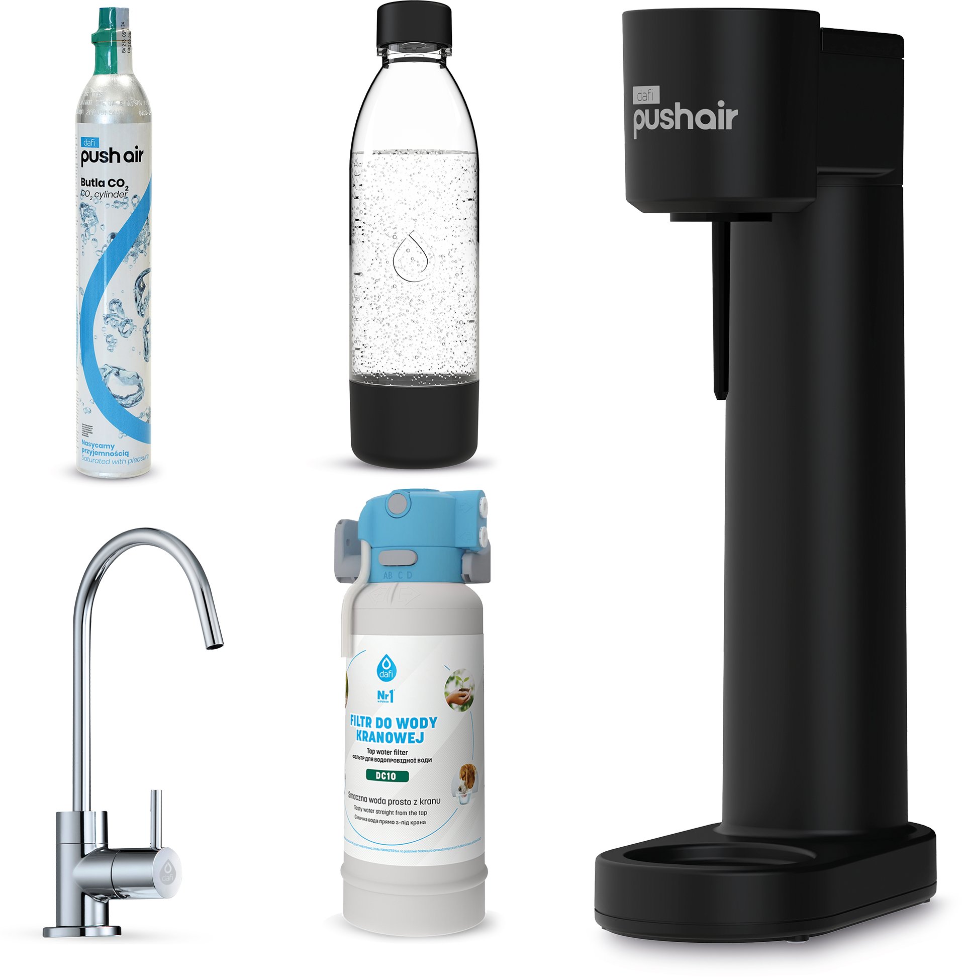 PushAir saturator nabój butelka + Flow Comfort DC10 bateria Alto Chrom