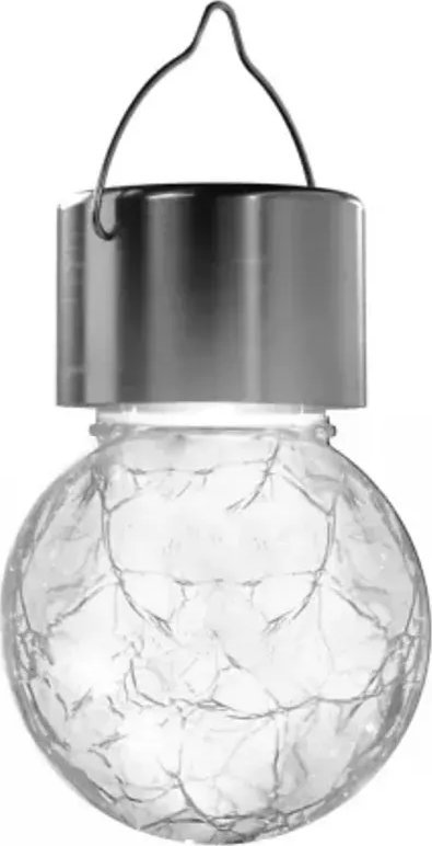 Aigostar Szklana kulka zawieszana fi 5 cm lampka solarna chłodna z uchwytem Szklana kulka zawieszana fi 5 cm lampka solarna chłodna z uchwytem