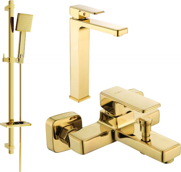 Mexen Mexen Cetus DQ45 zestaw wannowy, złoty - 744313DQ45-50