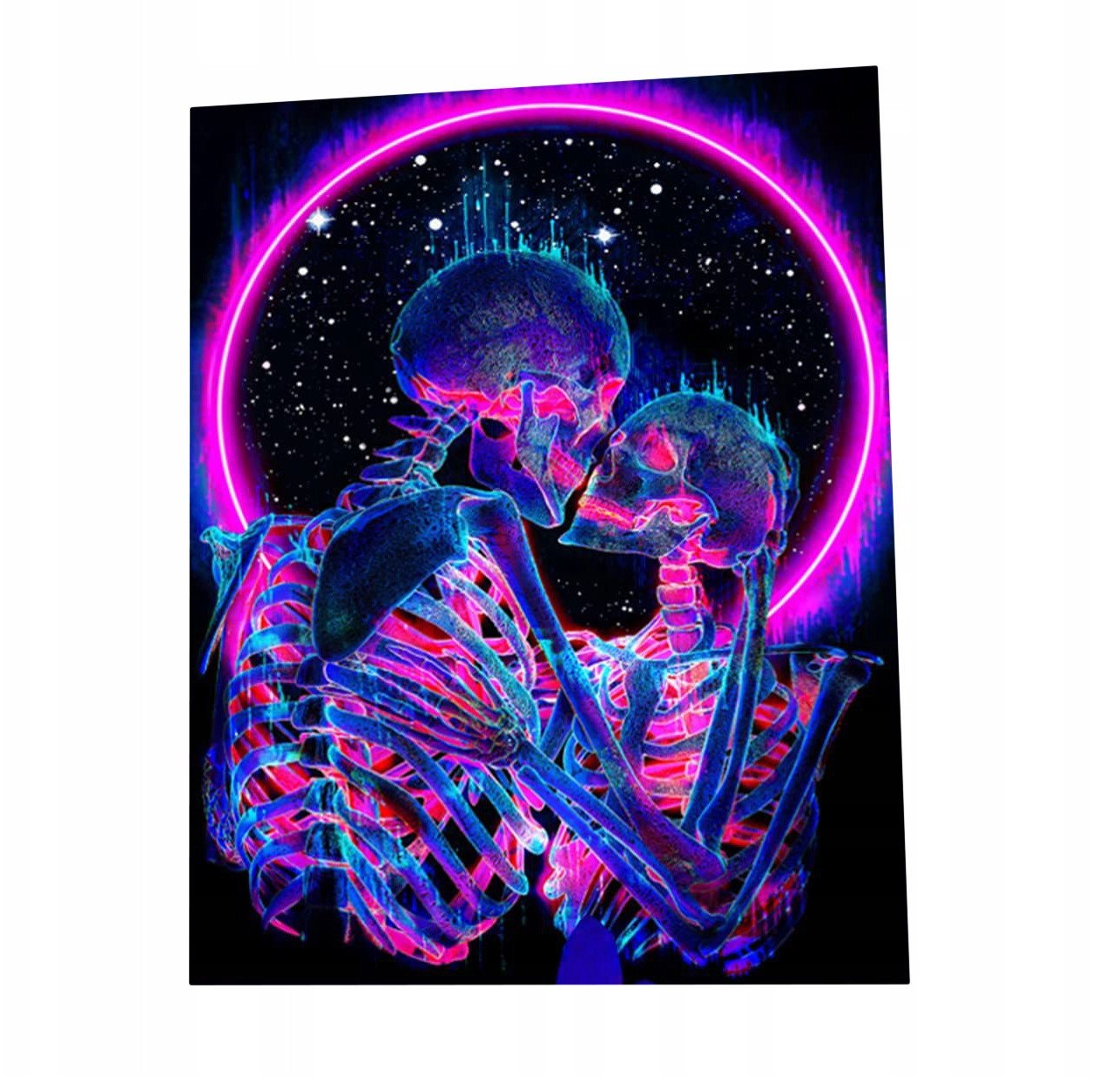 Dekoracja ŚCIENNA UV OBRAZ Fluorescencyjny GOBELIN ODBLASK 150x150cm Miłość