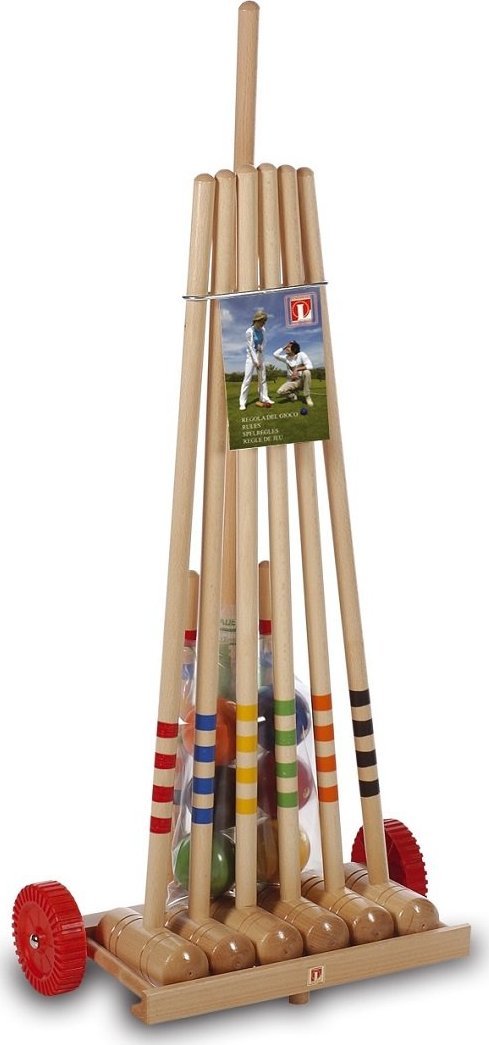 Lucio Londero Zestaw do Krokieta LONDERO z drewniany wózkiem dla 6 Osób