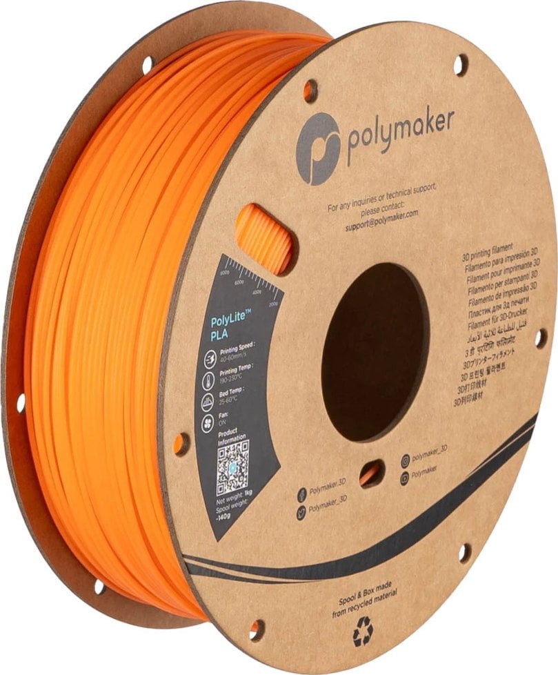 Filament Polymaker PolyLite Luminous PLA 1,75mm 1kg - Orange}