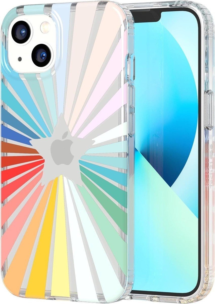 T21-9348 Tech21 EvoArt for iPhone 13 - Rainbow Sunburst