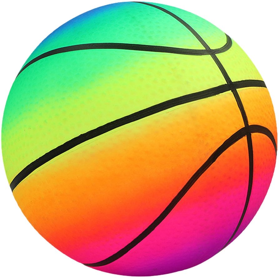 Piłka Plażowa Gumowa Tęczowa Kolorowa Koszykówka 22cm