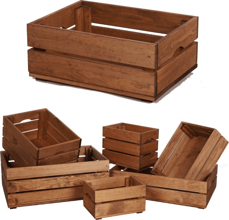 Wamar-Sosenka Drewniana Skrzynka 16,5x40x30 cm Brązowa Olejowana Szlifowana Drewno sosnowe 18 litrów / Wamar-Sosenka