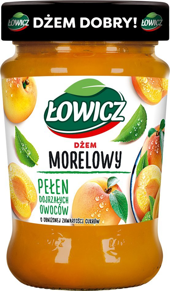 Łowicz Łowicz Dżem morelowy o obniżonej zawartości cukrów 280 g