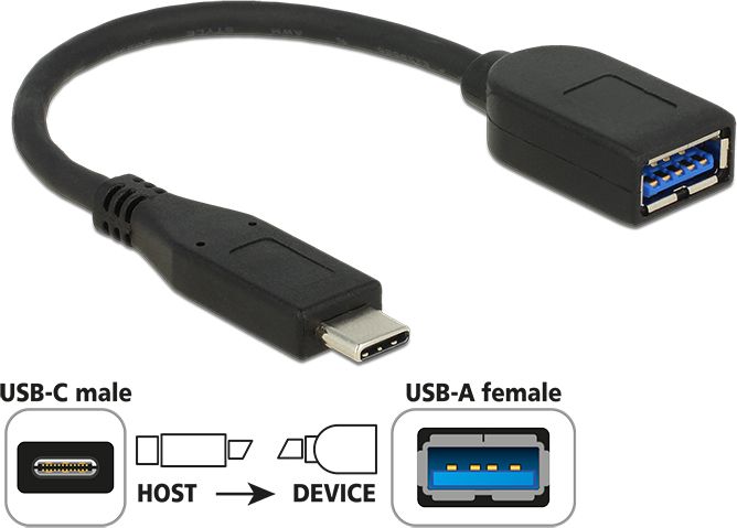 Adapter USB Digitus USB-C - USB Czarny (65684)
