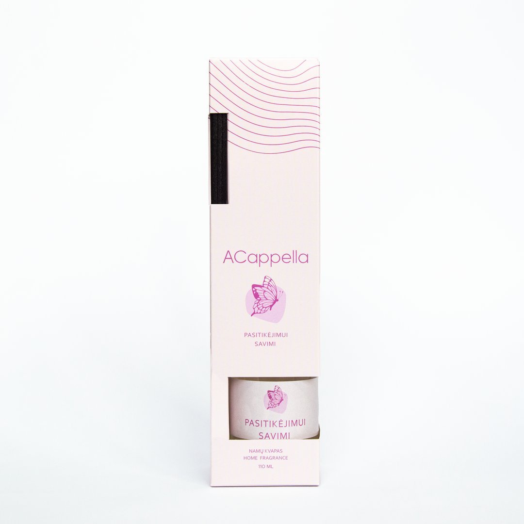 Namų kvapas su lazdelėmis ACappela Pasitikėjimui savimi, 110 ml