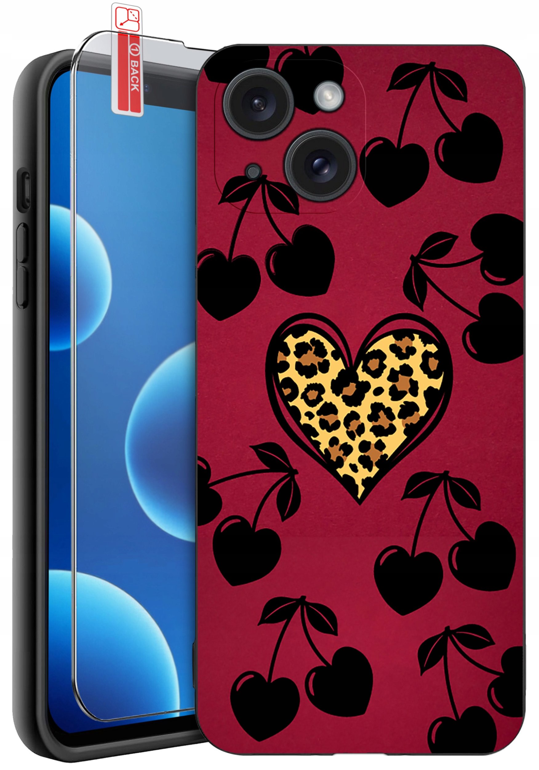 ETUI do iPhone 13 | 14 | WZORY | SILIKONOWE MATT CASE + SZKŁO 9H