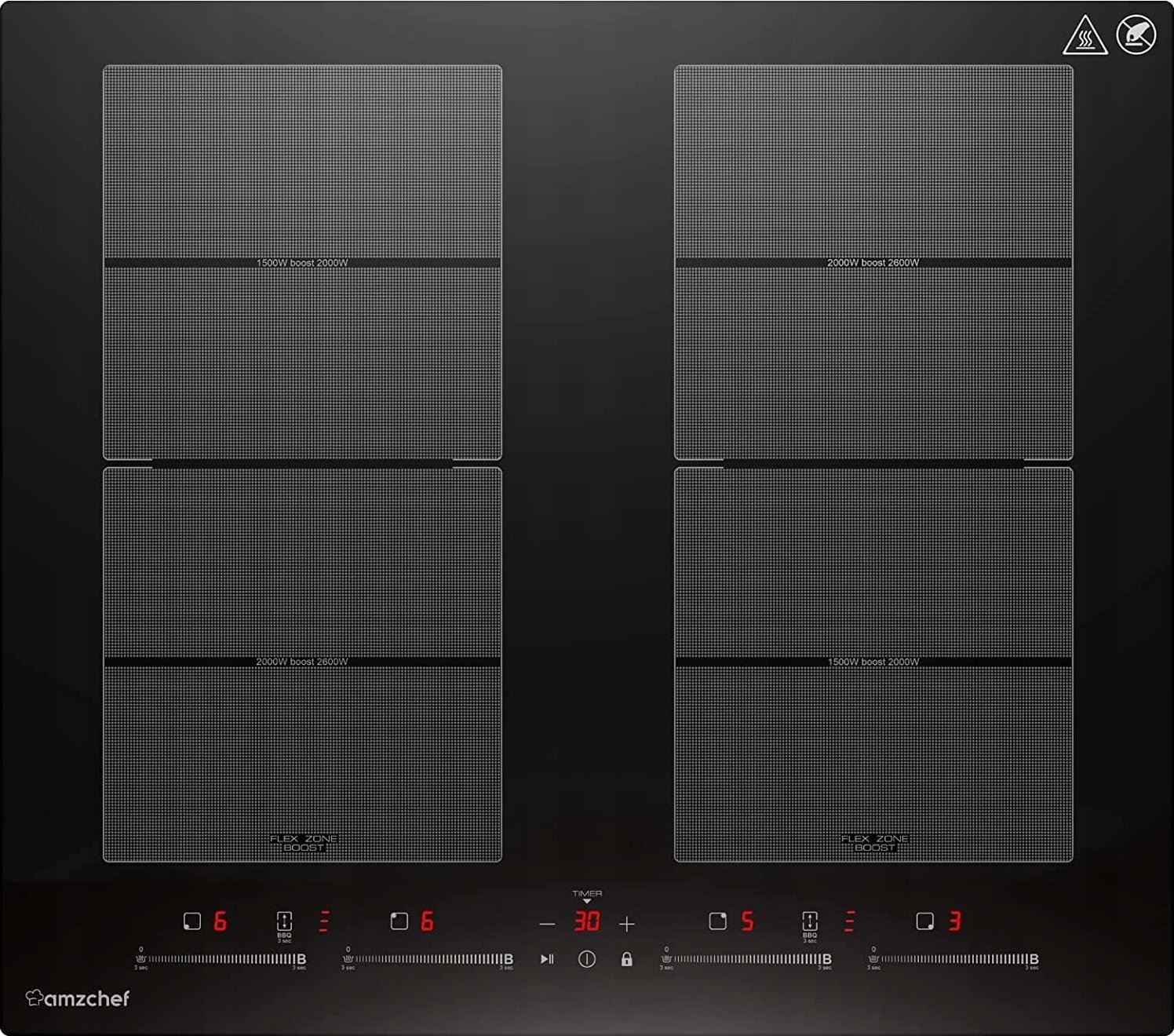 Płyta grzewcza Amzchef Płyta indukcyjna YL-7018S AMZCHEF Booster 7400 W Szkło ceramiczne