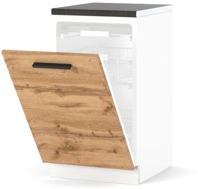 Szafka Kuchenna Front Do Zabudowy Zmywarki 45cm Blande Biały Dąb Wotan