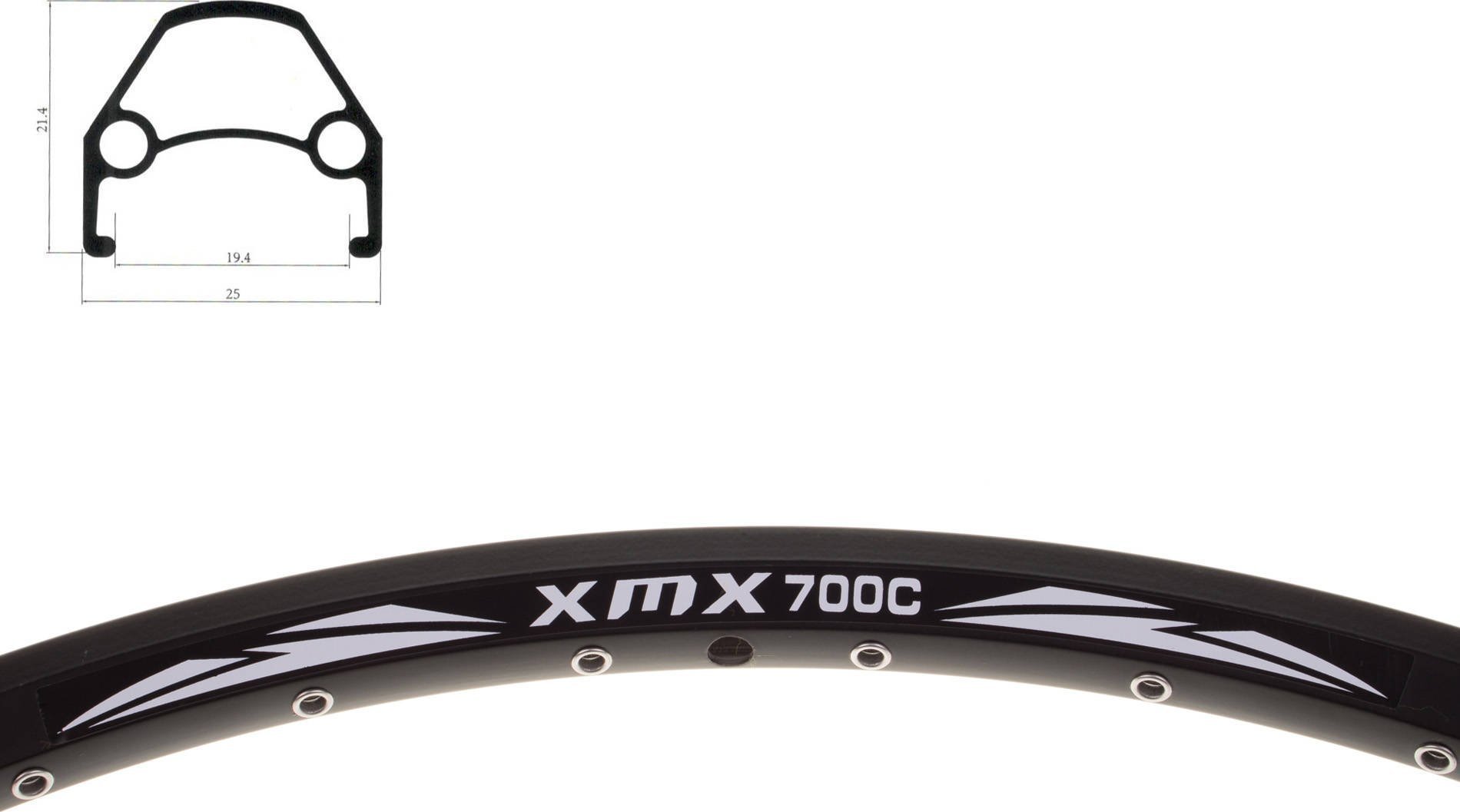 XMX Obręcz XMX 28"-29" DISC 32-otworów czarna nitowana Uniwersalny