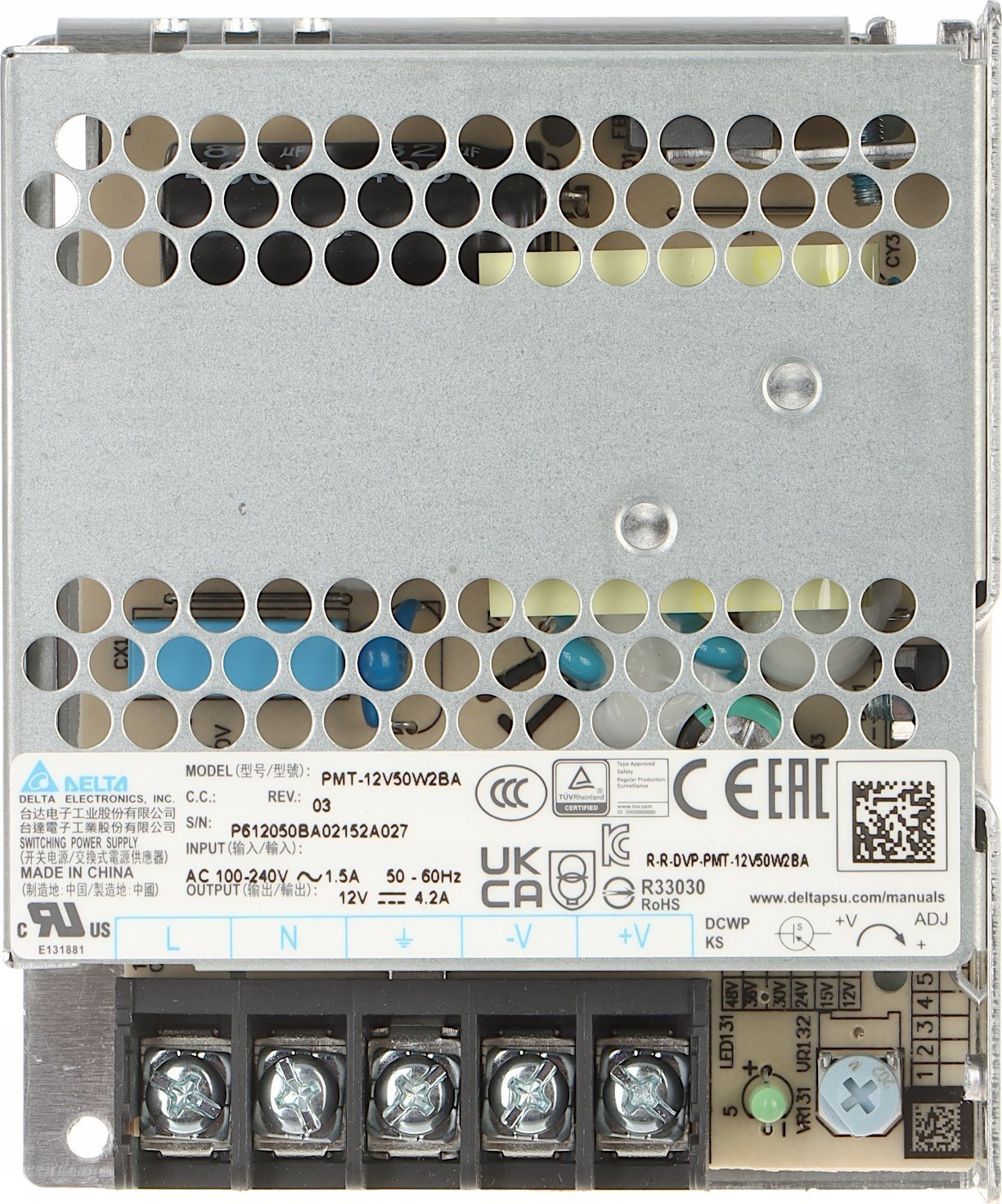 Delta ZASILACZ IMPULSOWY PMT-12V50W2BA Delta Electronics