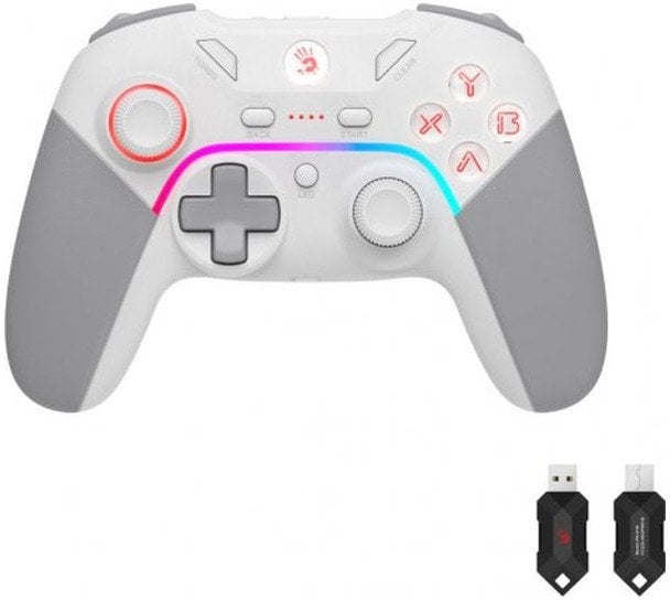 A4tech Bloody GPW70, gamepad, RGB, Dual mode 2,4G+USB, bílá