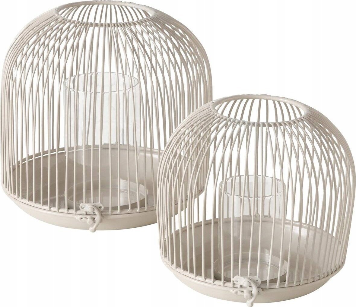 Boltze Lampiony metalowe JUSTINE, beżowe, 2 sztuki