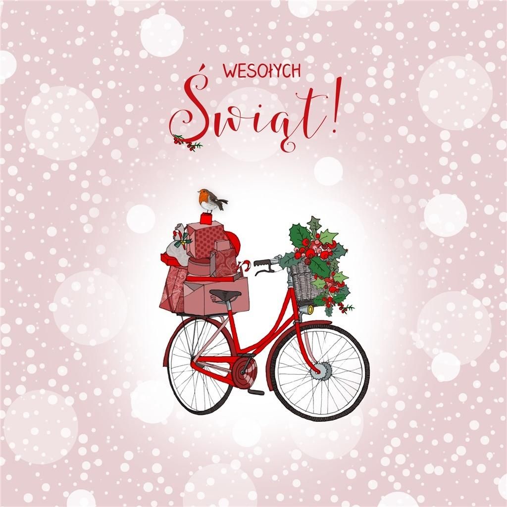 Clear Creation Karnet Swarovski kwadrat CL3504_PO Święta Rower