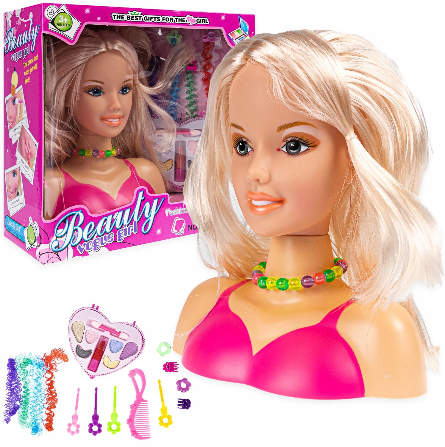 Głowa Do Stylizacji Czesania Makijażu + Akcesoria