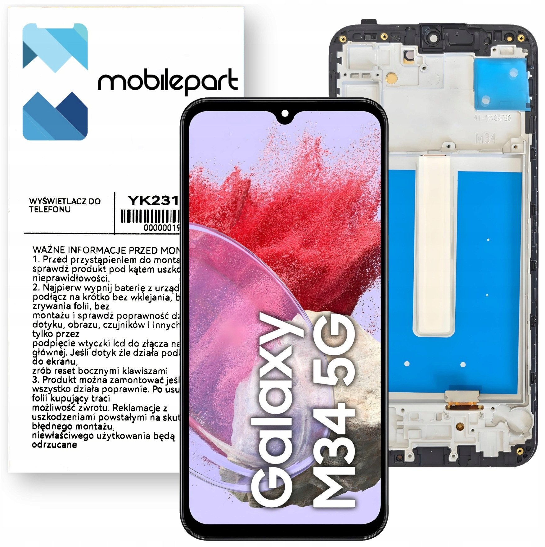 Wyświetlacz do Samsung Galaxy M34 5G LCD SM-M346 Ekran Oled Ramka
