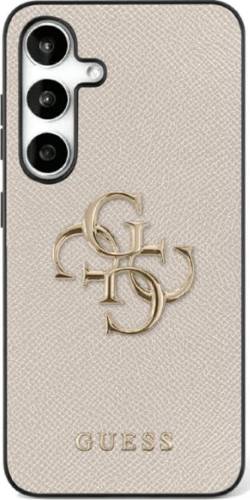 Guess Grained Big 4G Logo Small Classic Logo Case for Samsung Galaxy S25 Ultra beige