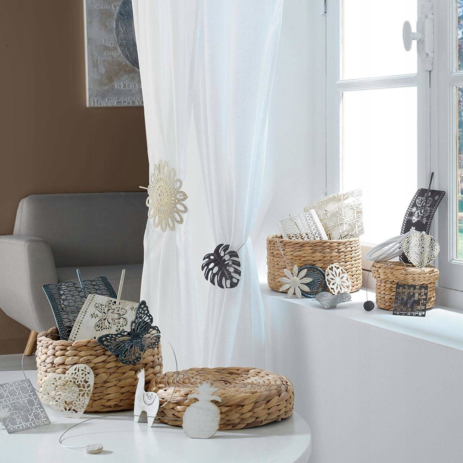 Douceur d`Interieur Spinka do zasłony MANDY, 1 sztuka, czarna