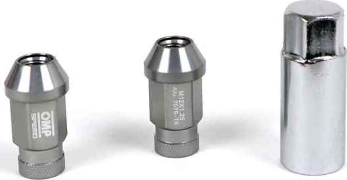 OMP Set Nakrętki OMP 7075 M12 x 1,25 40 mm 20 uds Antracyt