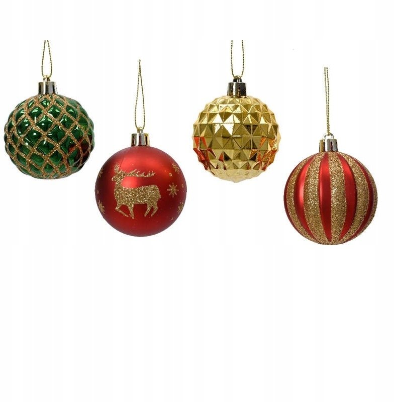 Bombka choinkowa nietłukąca plastikowa dekorowana brokat 6cm 1szt