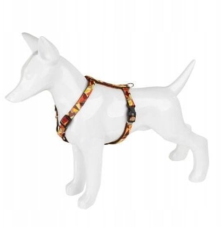 Szelki dla psa, wzór jesień, taśma, 16MM/30-60CM brązowa