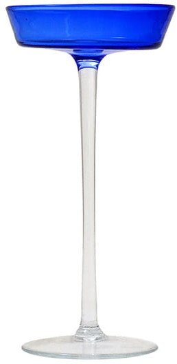 Świecznik granatowy na wysokiej nóżce